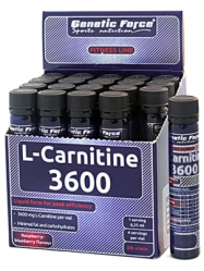 Genetic Force, L-Carnitine Liquid 3600, 20 амп. 25 мл, малина-черника
